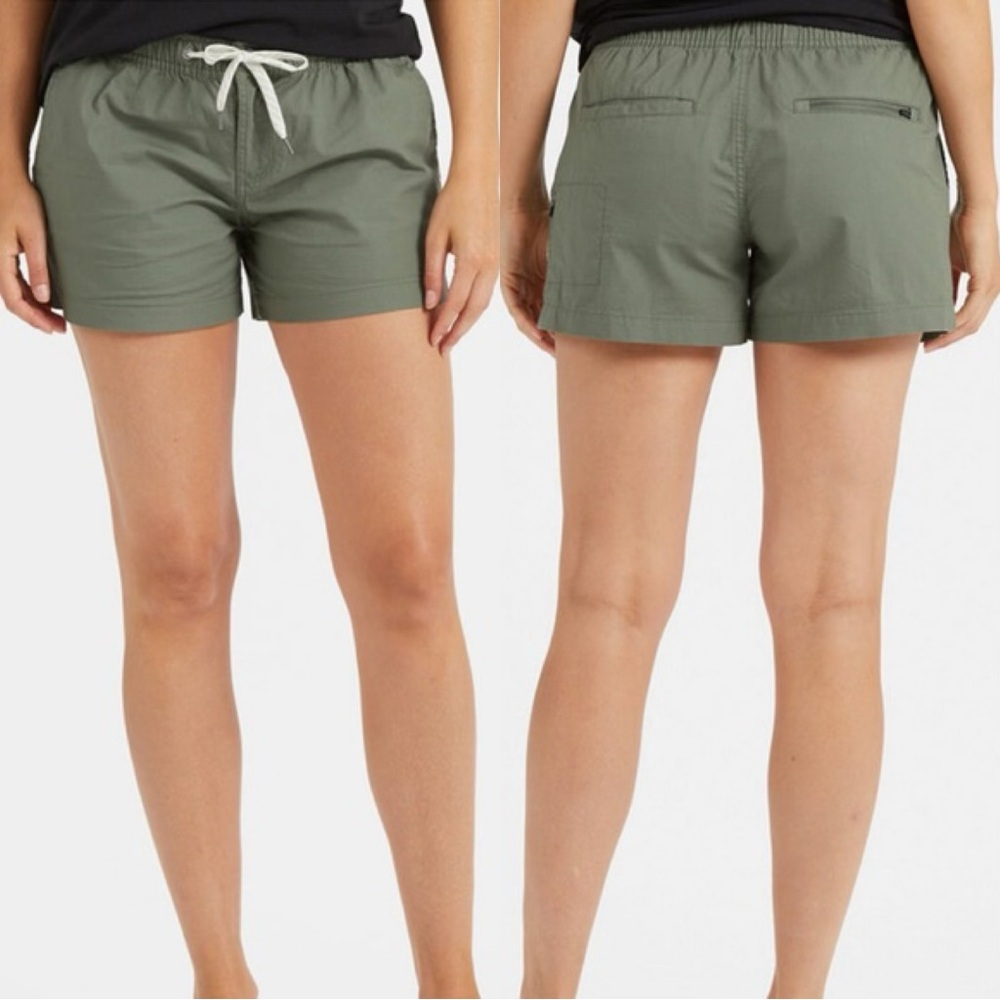 Vuori Women’s Ripstop Shorts In Army Green Organic Cotton Size XS